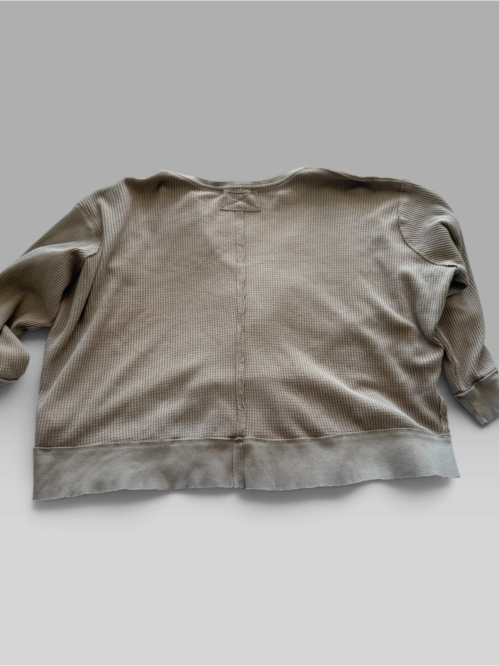 We The Free Waffle V-Neck Pullover - Taupe - Picture 8 of 12